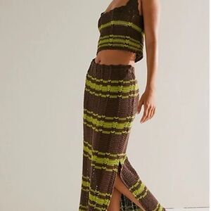 NWT! Free People Donni Sweater Set Chocolate Combo Large